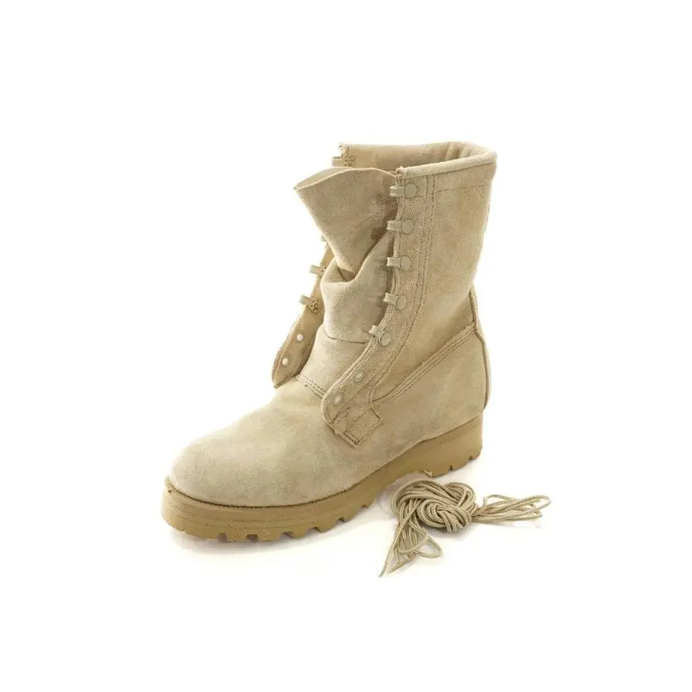 Military Desert Tan Suede Boots With Vibram Soles Men's Sz 6.5R Shoes